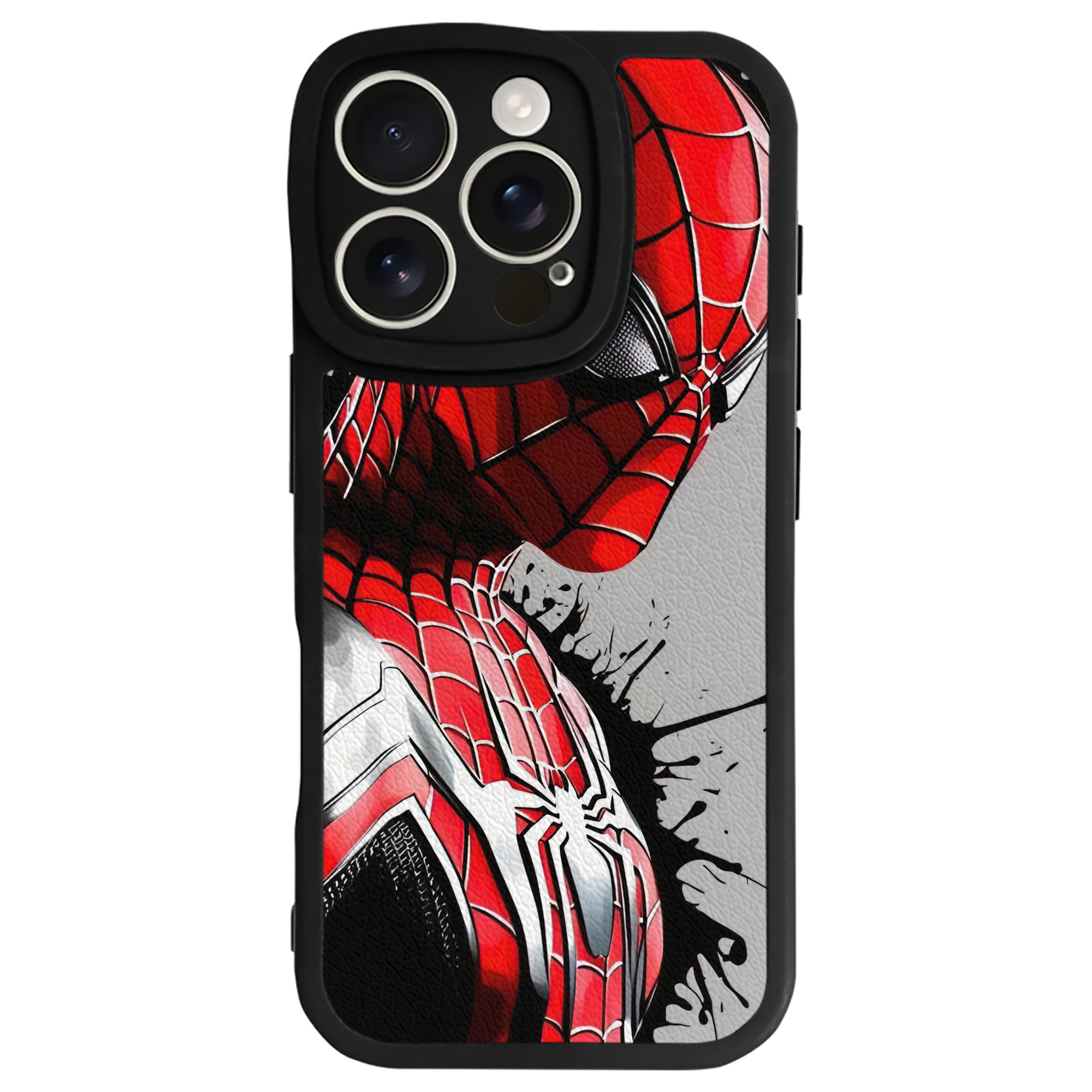 （画像用） Spider Man スパイダーマン 【iPhone 16シリーズ対応】シリコンスマホケース（レザー調） 材質：シリコン